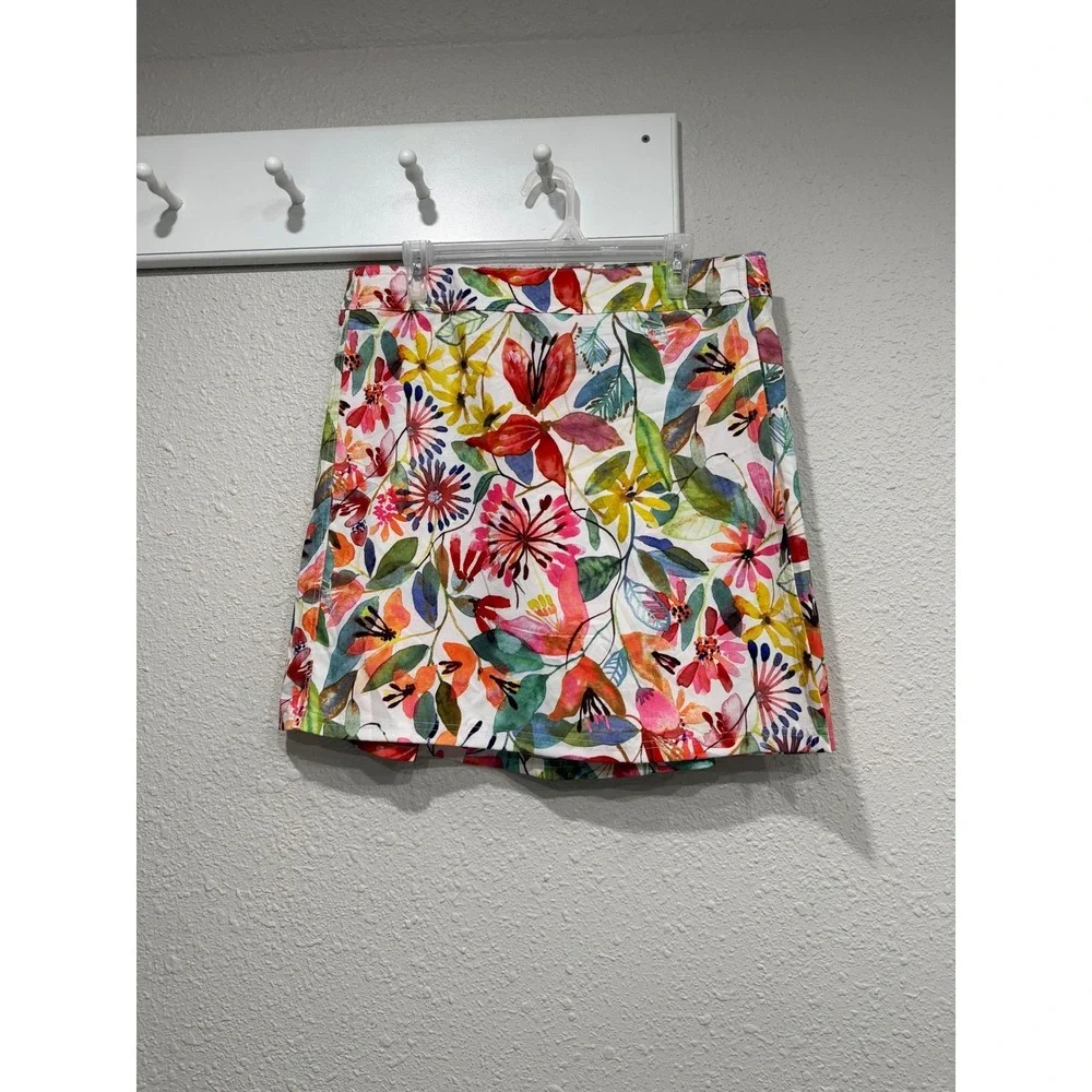 NWOT RipSkirt Hawaii Wildflower Watercolor Wrap Skirt Length 2 XL Beach Vacation